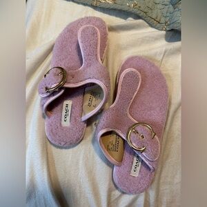 Coach Hollie Shearling Flip Flops